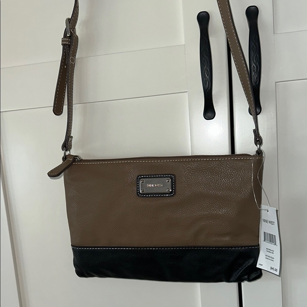 Nine West Tan and Black Crossbody Bag
